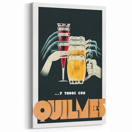 Vintage Quilmes Poster – Retro Beer and Cocktail Ad Art