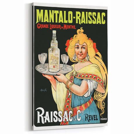 Vintage Mantalo-Raissac Poster – Retro Mint Liqueur Ad Art
