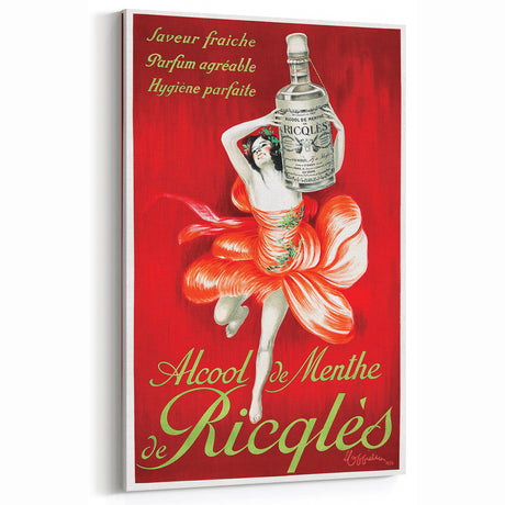 Vintage Ricqlès Alcohol de Menthe Poster – Retro Drink Ad with Bold Design