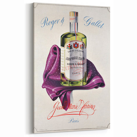 Vintage Roger & Gallet Jean Marie Farina Eau de Cologne Poster – Retro Perfume Ad