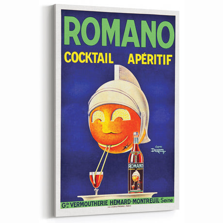 Vintage Romano Cocktail Aperitif Poster – Retro Drink Advertisement