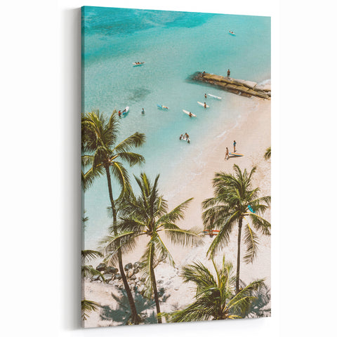 Tropical Beach Escape - Summer Wall Art with Palm Trees
