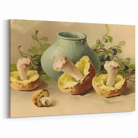 Mushroom Fruit Still Life Art - Fruits Wall Art & Kitchen Decor