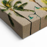 Surfers on the Beach - Summer Wall Art with Palm Trees