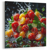 Fruit Photography Art – Fresh Tomato & Basil Kitchen Decor