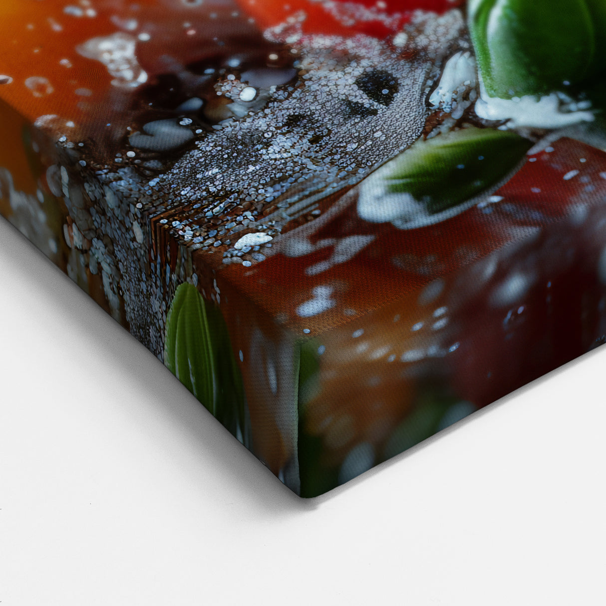 Fruit Photography Art – Fresh Tomato & Basil Kitchen Decor