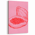 Fruit Canvas Art – Minimalist Papaya Line Art for Kitchen