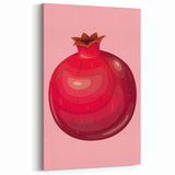 Fruit Canvas Art – Bold Pomegranate Illustration Print