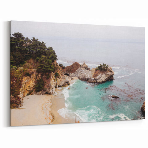 Secluded Waterfall Cove - Summer Wall Art for Coastal Décor