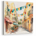 Mexican Fiesta Wall Art - Colorful Street Scene with Papel Picado