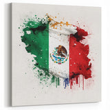 Mexican Fiesta Wall Art - Vibrant Splattered Mexican Flag Print