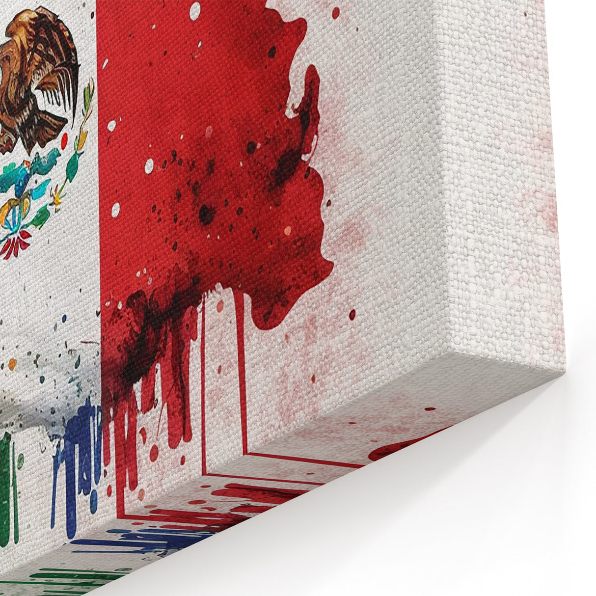 Mexican Fiesta Wall Art - Vibrant Splattered Mexican Flag Print
