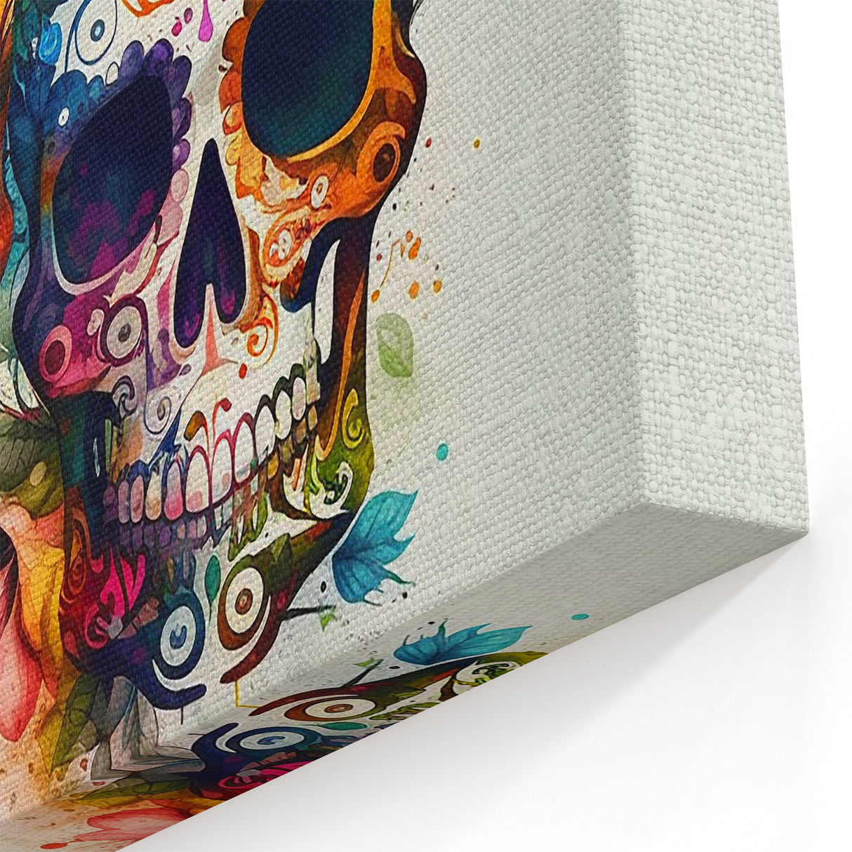 Cinco de Mayo Canvas Art - Vibrant Sugar Skulls & Floral Design