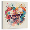 Floral Sugar Skulls Cinco de Mayo Decor - Mexican Party Wall Art