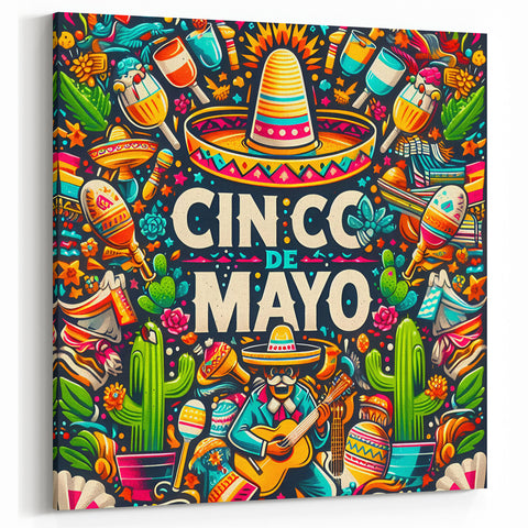 Festive Cinco de Mayo Wall Art - Mexican Party Celebration Print