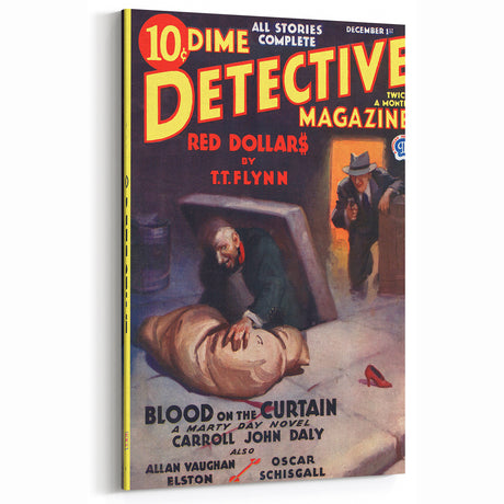 Vintage Detective Magazine Cover Art - Classic Retro Wall Decor