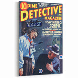 Dime Detective Magazine Cover Art – Retro Crime Scene Wall Decor