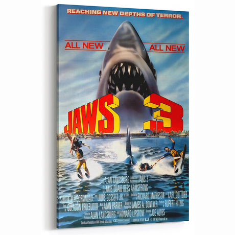 Retro Jaws 3 Poster Art - Vintage Shark Horror Movie Prints