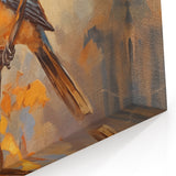Autumn Bird on Branch - Fall Wall Art Canvas Print
