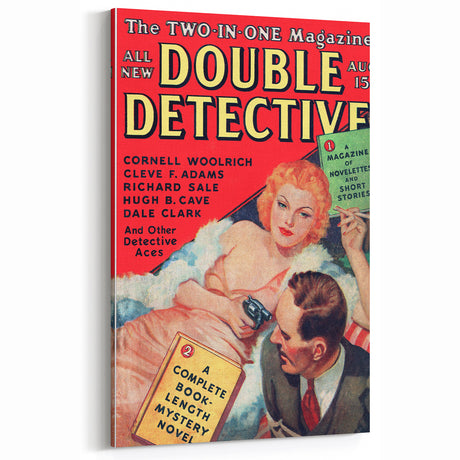 Double Detective Vintage Magazine Cover Art – Retro Wall Decor