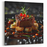 Gourmet Steak Dish Wall Art - Kitchen Wall Art Food Wall Art