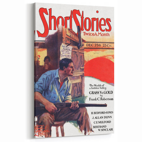 Short Stories Vintage Magazine Cover Art – Retro Western Wall Decor