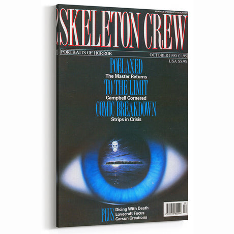 Skeleton Crew Vintage Magazine Cover Art – Retro Horror Eye Wall Decor