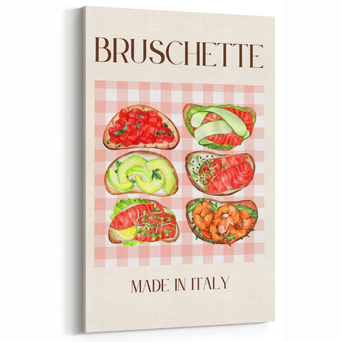 Bruschetta Food Wall Art - Kitchen Wall Art Dining Room Decor
