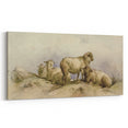 Vintage Animal Art - Sheep in Pastoral Scene Antique Print