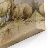 Vintage Animal Art - Sheep in Pastoral Scene Antique Print