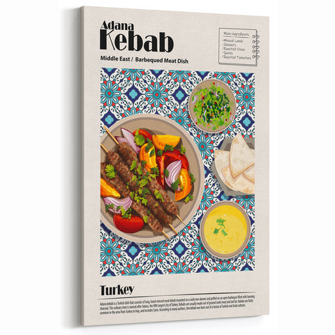 Adana Kebab Dishes Wall Art - Kitchen & Dining Room Wall Decor