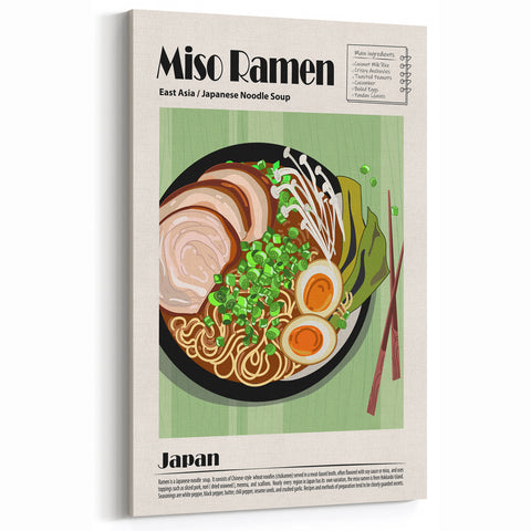 Miso Ramen Dishes Wall Art - Japanese Kitchen & Dining Decor