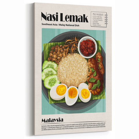 Nasi Lemak Dishes Wall Art - Malaysian Kitchen & Dining Decor