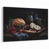 Rustic Bread Dishes Wall Art - Elegant Dining & Kitchen Decor
