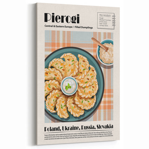 Pierogi Dishes Wall Art - Eastern European Kitchen Plate Decor