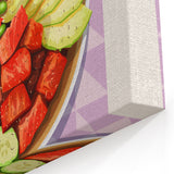 Poke Bowl Kitchen Wall Art - Hawaiian Culinary Plate Decor