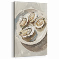 Oysters Dishes Wall Art - Elegant Coastal Kitchen & Dining Decor