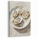 Oysters Dishes Wall Art - Elegant Coastal Kitchen & Dining Decor