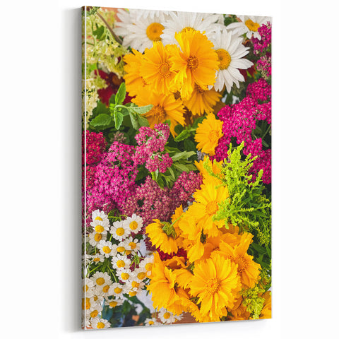 Vibrant Spring Wall Art - Colorful Floral Spring Canvas Print