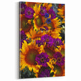 Bold Spring Wall Art - Sunflower and Purple Floral Canvas Print