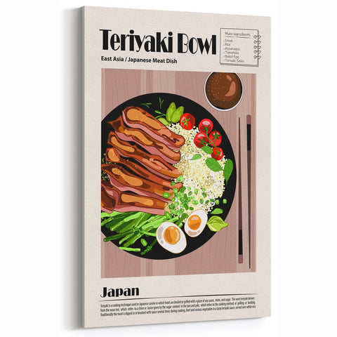 Teriyaki Bowl Kitchen Wall Art - Japanese Cuisine Decor