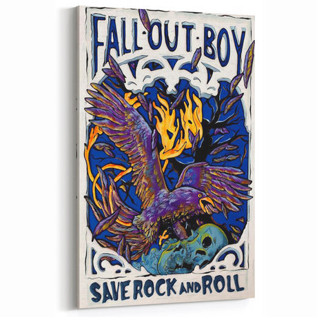 Fall Out Boy Retro Poster – Save Rock and Roll Vintage Art for Wall Decor