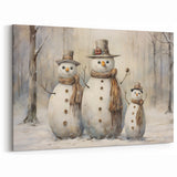 Winter Snowman Family – Heartwarming Christmas Art Prints
