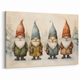 Festive Gnome Quartet – Playful Christmas Art Prints