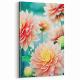 Soft Spring Wall Art - Pastel Dahlia Floral Spring Canvas Print