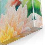 Soft Spring Wall Art - Pastel Dahlia Floral Spring Canvas Print