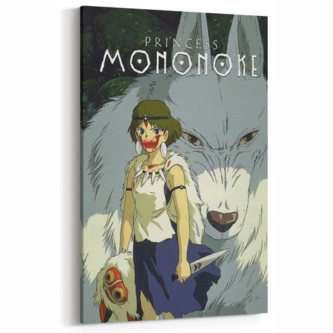 1990s Vintage Movie Poster – Classic 90s Film Art of Princess Mononoke
