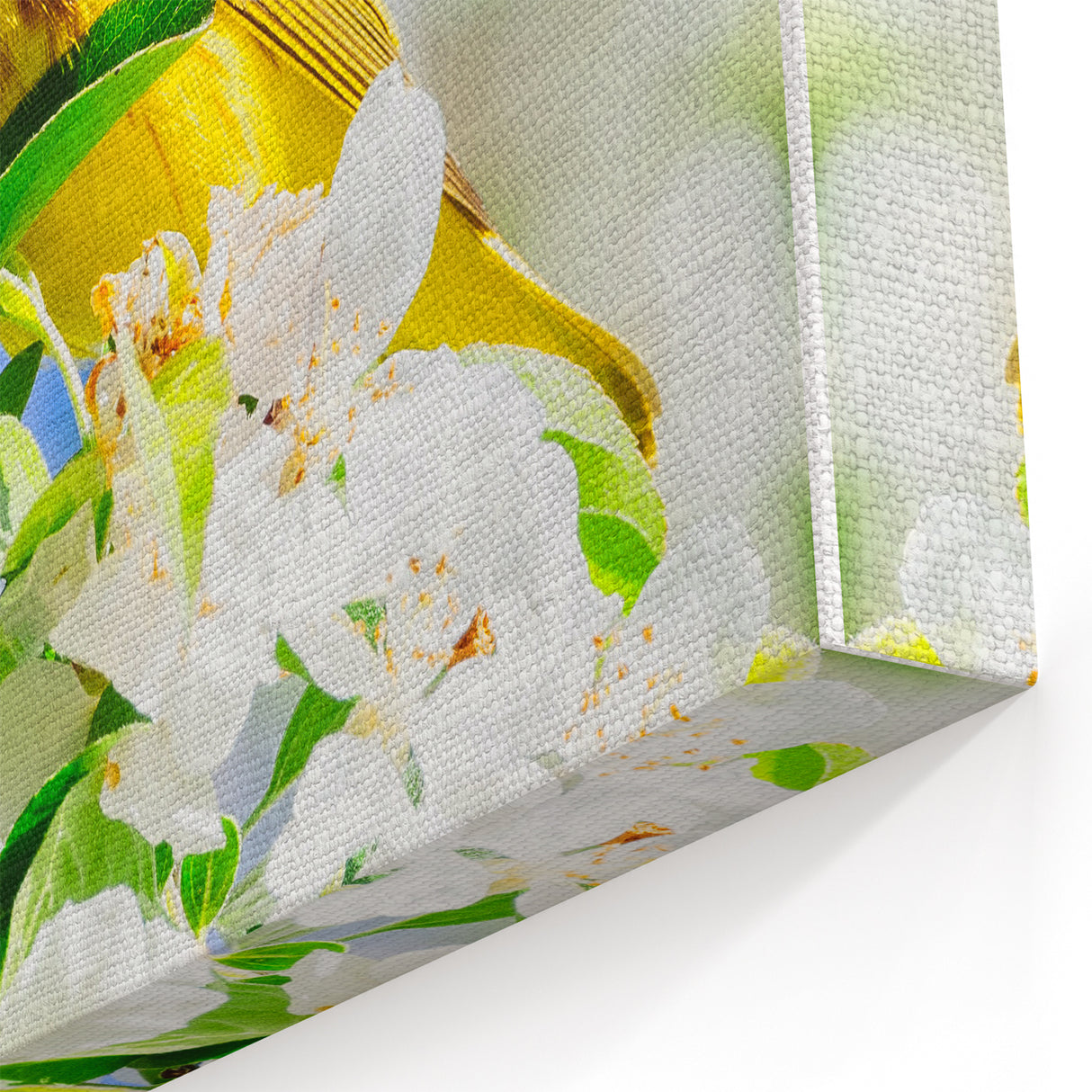 Spring Bird Wall Art - Yellow Warbler Floral Spring Canvas Print