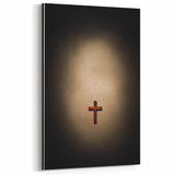 Minimalist Cross Spring Wall Art - Wooden Faith Canvas Print