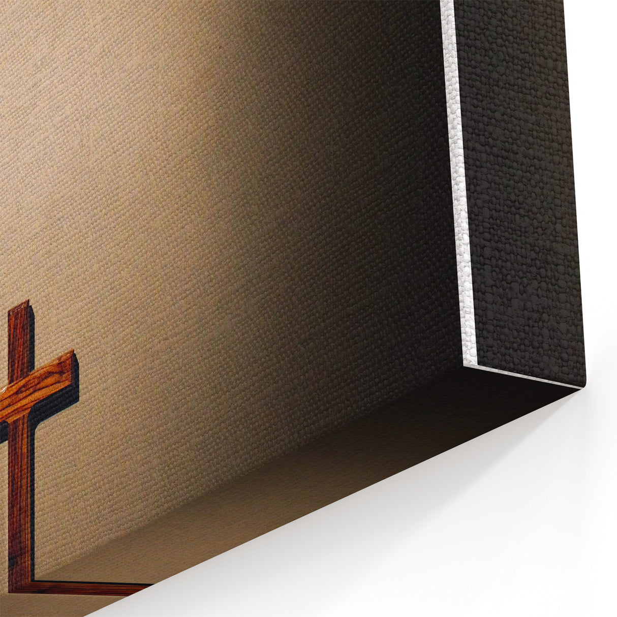 Minimalist Cross Spring Wall Art - Wooden Faith Canvas Print